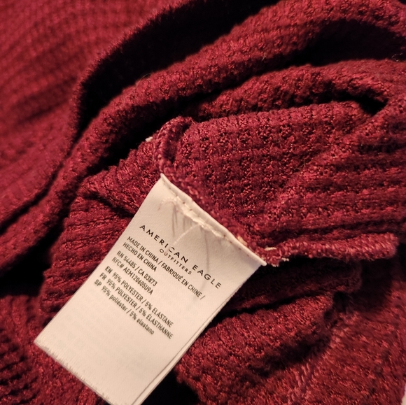 Maroon Cropped long-sleeved top - Picture 4 of 4